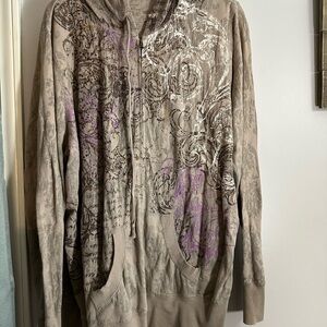 Womens Brown Patterned Sweater